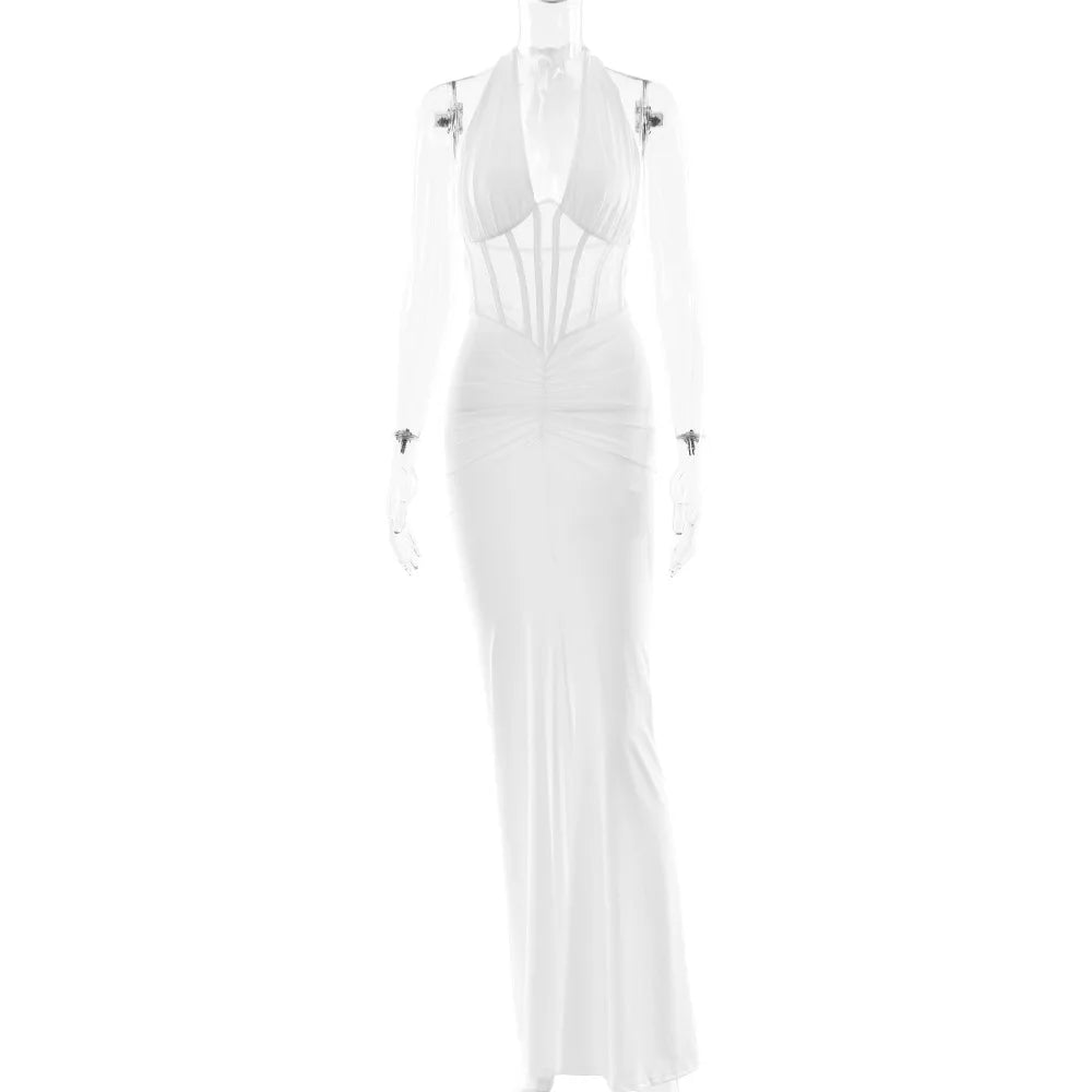 Elegant Backless Curvy Maxi Dress