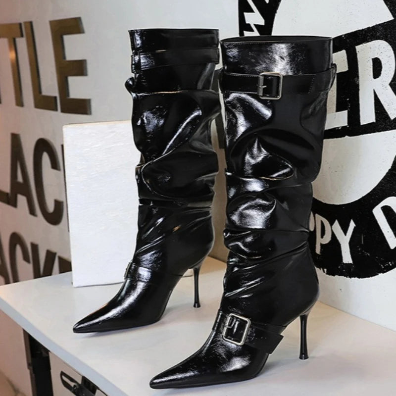 She Kept Crown Knee-High Boots