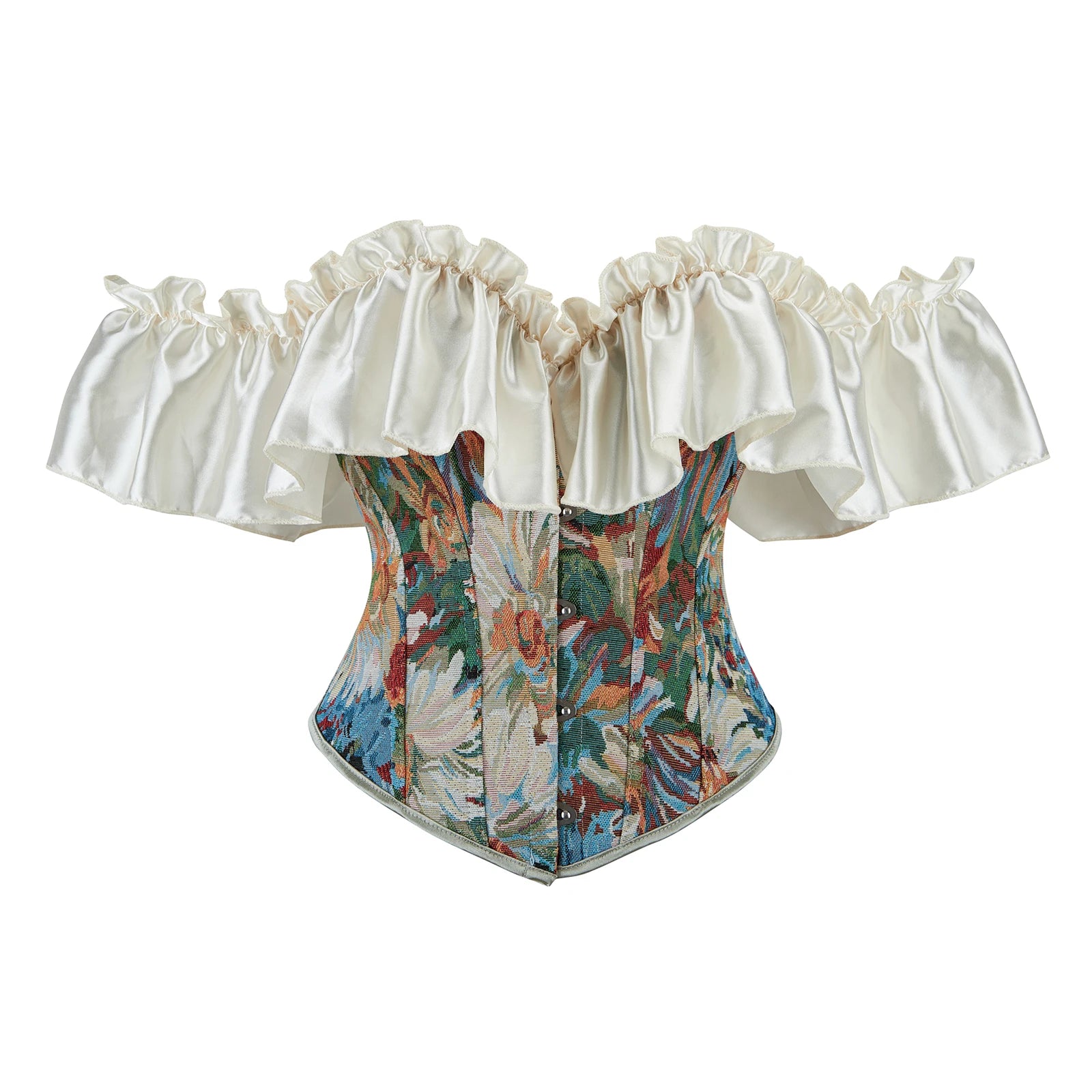 Vintage Jacquard Ruffles Bustier