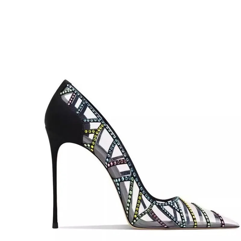 Geometric Colored Rhinestones Stiletto