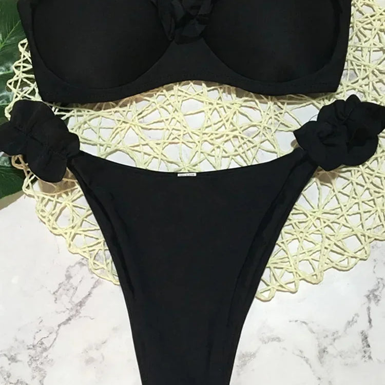 Ruffle Detail Beachwear Two-Piece