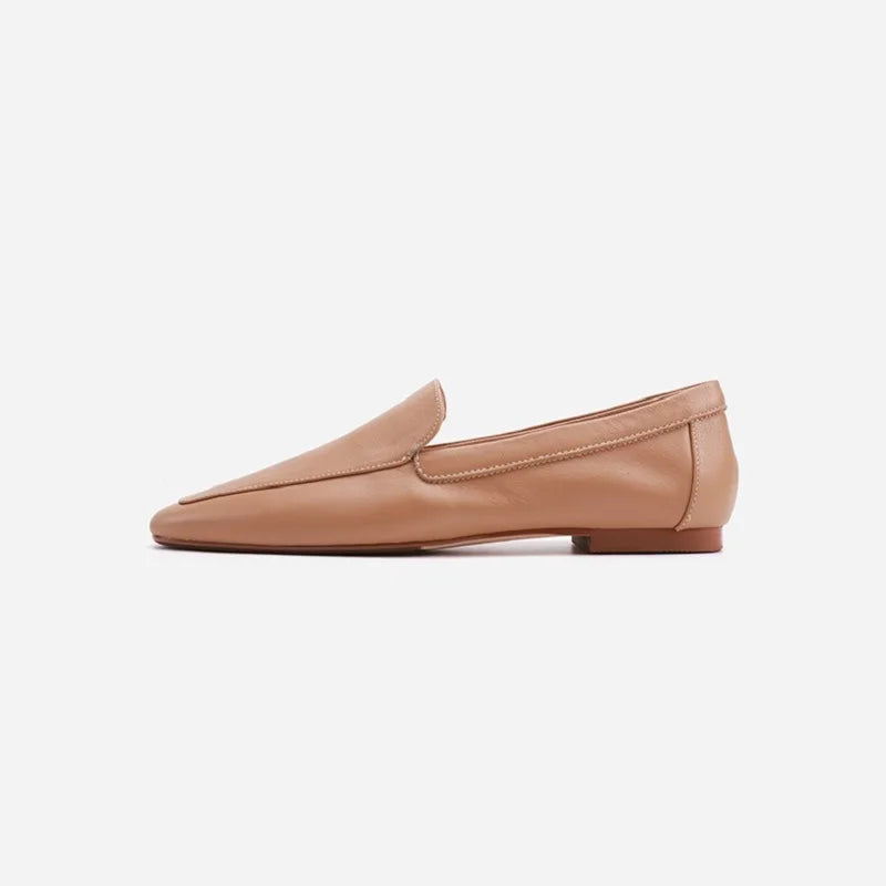 Soft Leather Round Toe Loafers