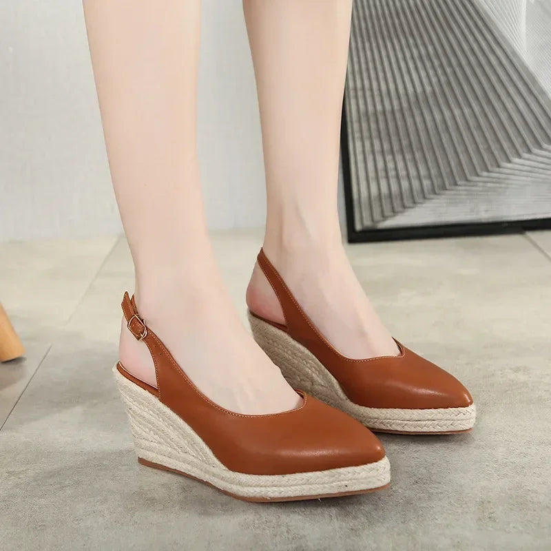 Closed Toe Espadrille Wedge Sandals