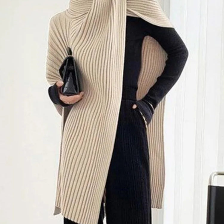 Asymmetric Split-Joint Pullover Sweater
