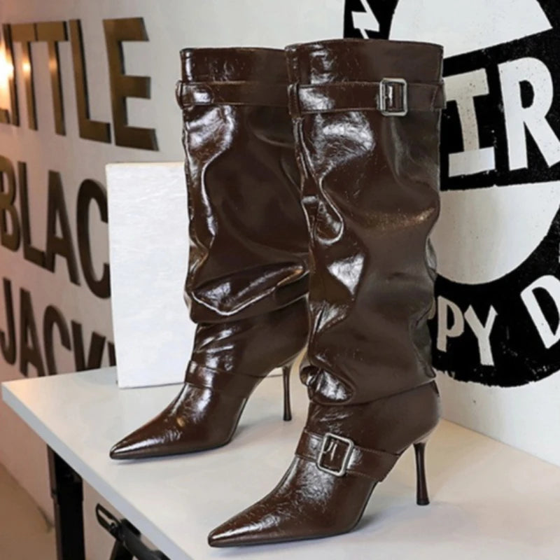 She Kept Crown Knee-High Boots