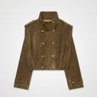 Faux Suede Double Breast Jacket