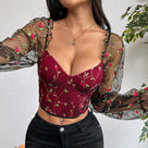 Flower Embroidery Lace Bustier
