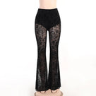 Gothic Lace High-Waisted Bell-Bottom Pants