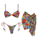Printed Low Waist Three-Piece