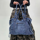 Multiple Pockets Denim Style Shoulder Bag