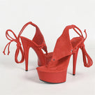 Strappy Lace-up Clip Toe Heels Sandals