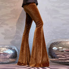 Velvet Bell Bottom Pants