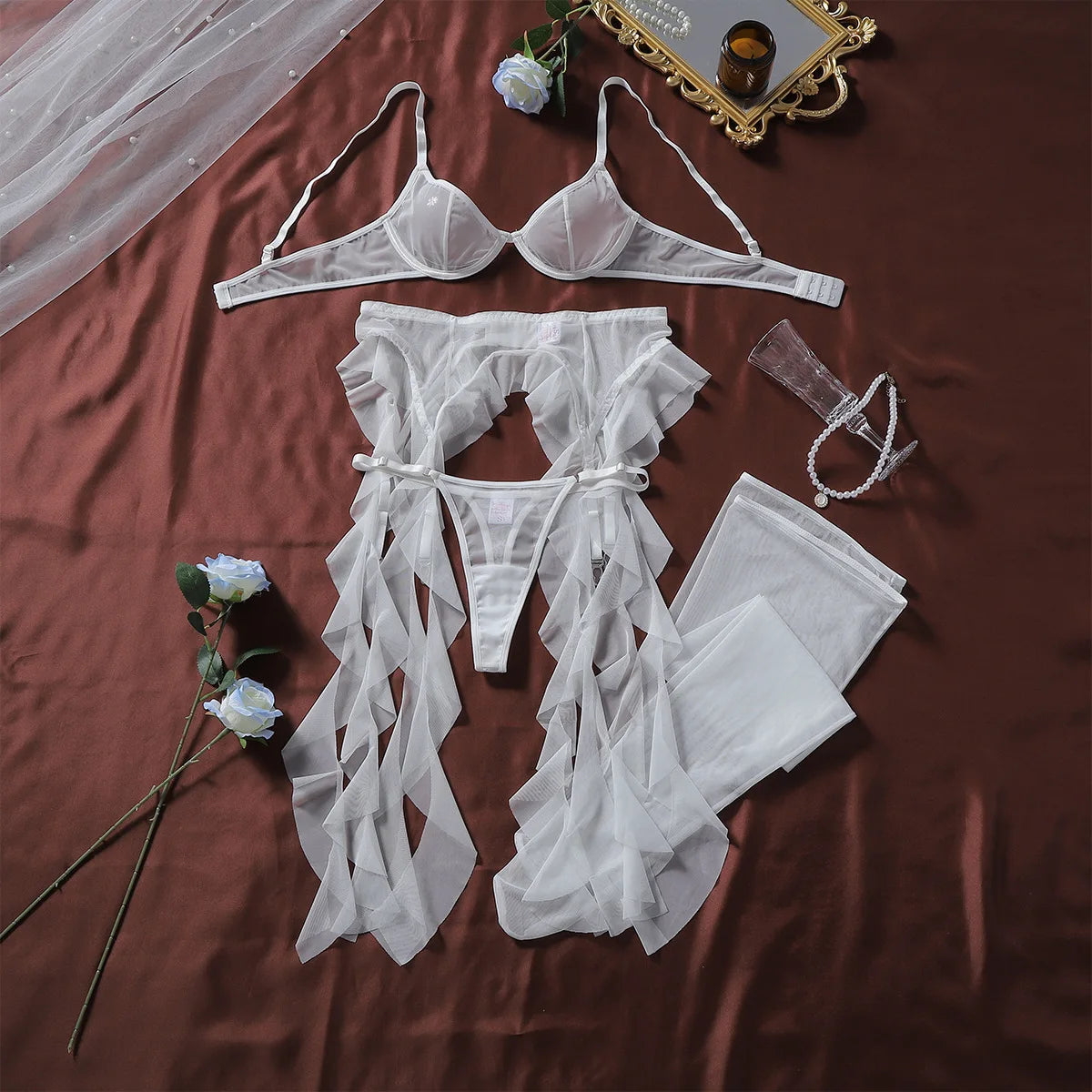 Willowy See Through Belly Belt Lingerie