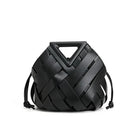 PU Leather Woven Shoulder Bag