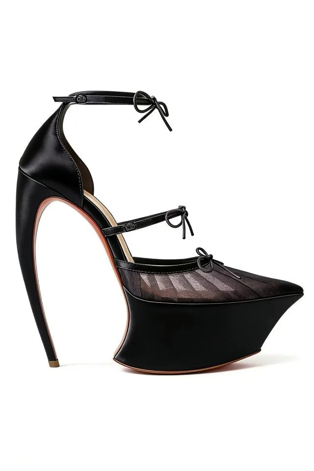 Pointed Toe Curved Stiletto Shoes