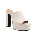 Woven Pattern Wide Strap Pump Shoes