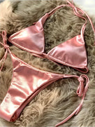 Metallic Satin Two-Pieces Bikini