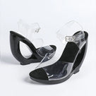 Transparent Buckle Strap Hollow Heels Sandals