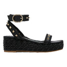 Studded Ankle Strap Wedges Sandals