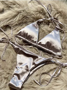 Metallic Satin Two-Pieces Bikini
