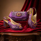 Rhinestone Snakeskin with Matching Clutch Heels