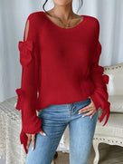 Bows Detail Raglan Sleeves Sweater