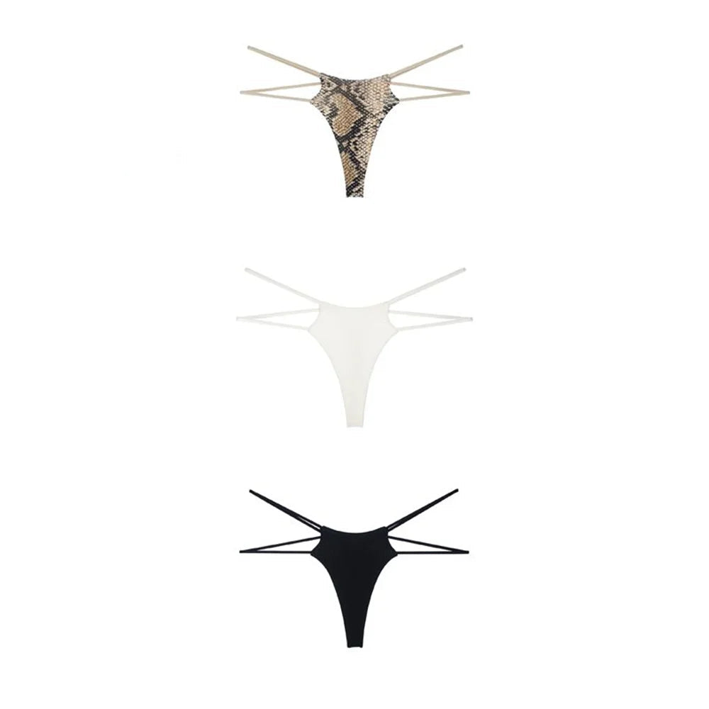 Sexy Double Straps 3Pcs Thongs