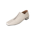 Retro Loop Lace Low Heel Square Toe Shoes