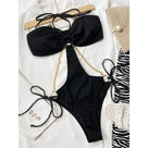 Metal Chains Halter Neck Monokini