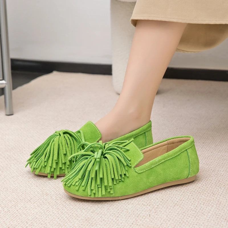 Tassels Round Toe Flat Loafers