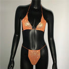 Sparkling Rhinestone Sheer Two Piece
