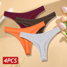 Low-Waist Seamless Cotton Thong