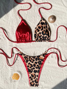 Halter Splicing Leopard Bikini