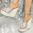 Digital Petals Wedges Sandals