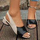 Crocodile Embossed Peep Toe Slingback Sandals