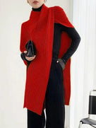 Asymmetric Split-Joint Pullover Sweater