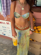 Green Paisley Beach Style Skirt Set