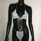 Sparkling Rhinestone Sheer Two Piece