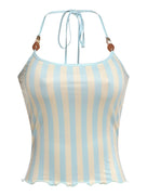 Sky Blue White Stripes Tank Top