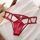 Solid Color Hollow Out Thong