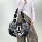 Leopard Print Patchwork Shoulder Bag