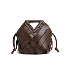 PU Leather Woven Shoulder Bag