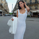 Solid Sleeveless Knitted Maxi Dress