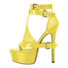 Fishnet Ankle Strap Platform Heels Sandals