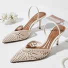 Delicate Lacework Slingback Pump Shoes