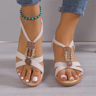 Metal-Decorated Wedges Heels Sandals
