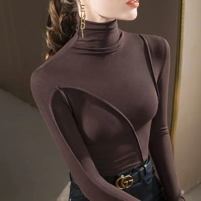 Solid Simplicity Turtleneck Tops