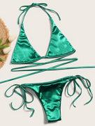Metallic Satin Two-Pieces Bikini