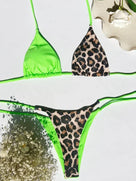 Halter Splicing Leopard Bikini