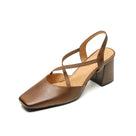 Strapy Square Toe Pump Shoes